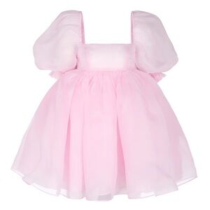 Selkie Pink Puff Sleeve Mini Dress